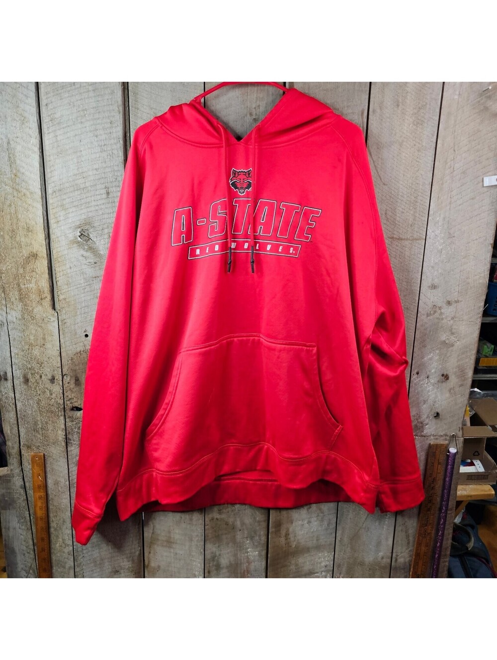 Champion A-STATE Red Wolves Men's 2XL Pullover Hoodie Red Athletic Sweatshirt